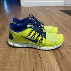 Nike Men’s Free 5.0 Neon Yellow Volt Running Shoes